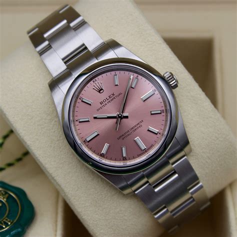 rolex oyster pink gold|rolex oyster perpetual pink dial.